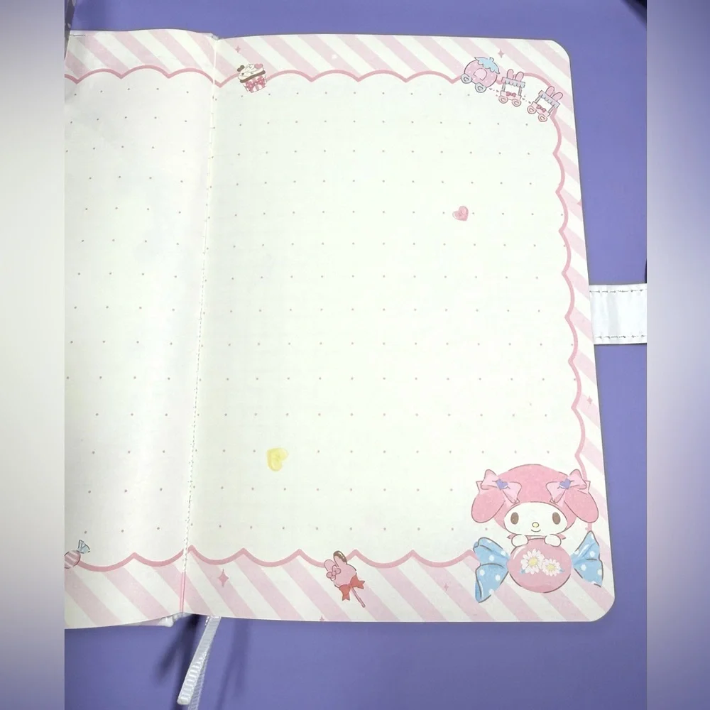 Sanrio My Melody Pastel Pink and White Striped Undated Planner
